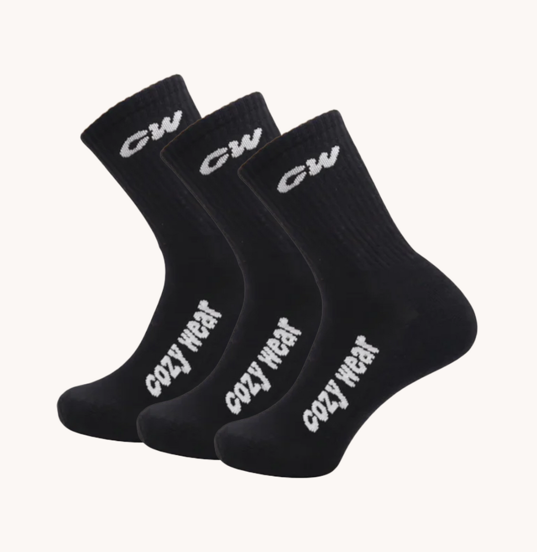 COZY WEAR 3 PACK SOCKS MIDNIGHT BLACK